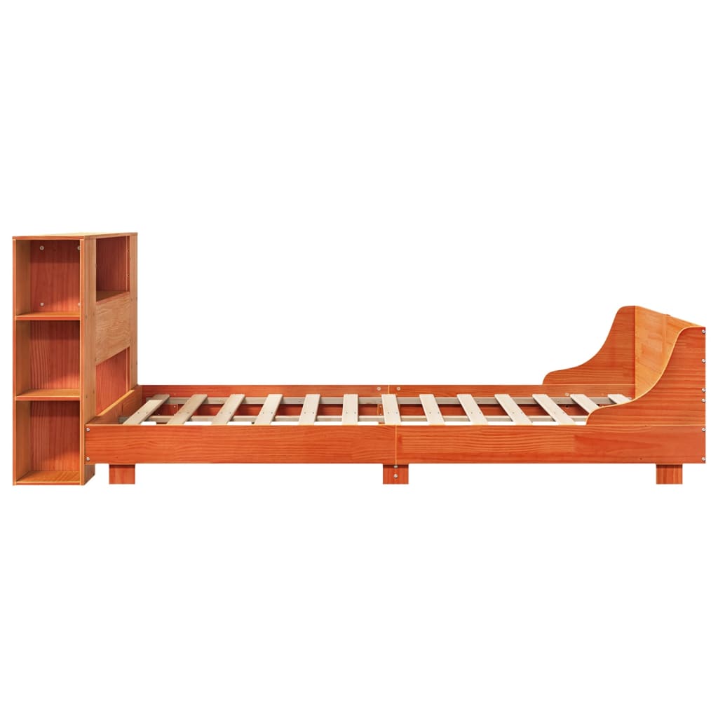 Bed Frame without Mattress Wax Brown 150x200 cm King Size Solid Wood Pine