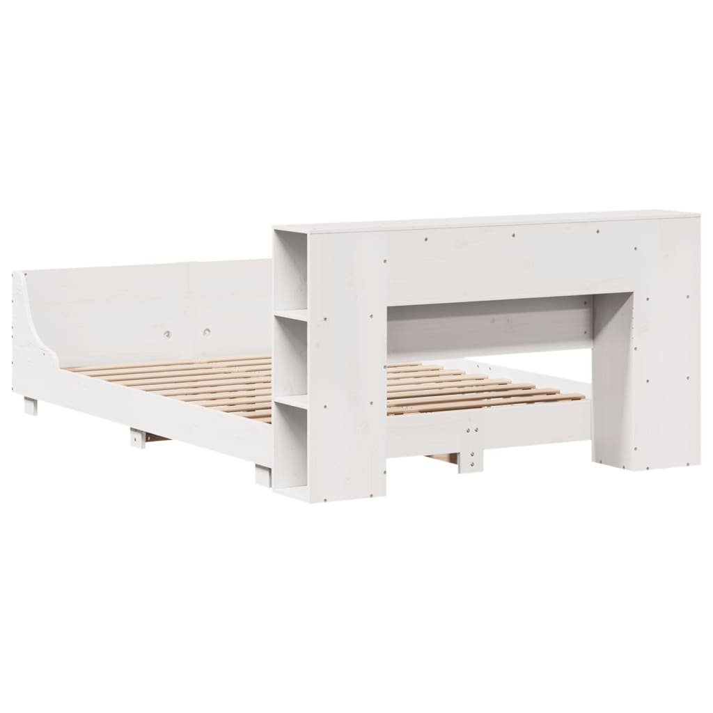 Bed Frame without Mattress White 140x200 cm Solid Wood Pine