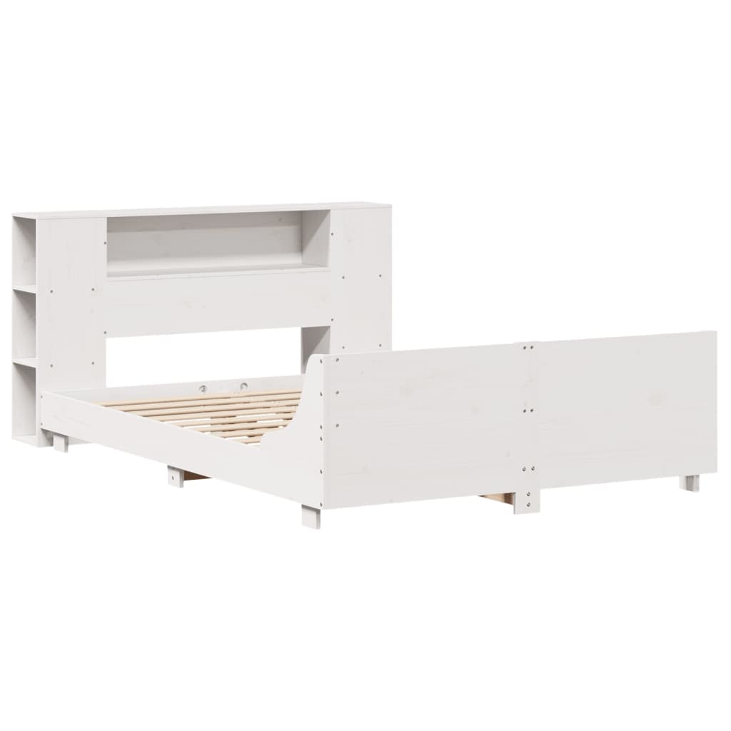 Bed Frame without Mattress White 140x190 cm Solid Wood Pine