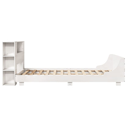 Bed Frame without Mattress White 140x190 cm Solid Wood Pine