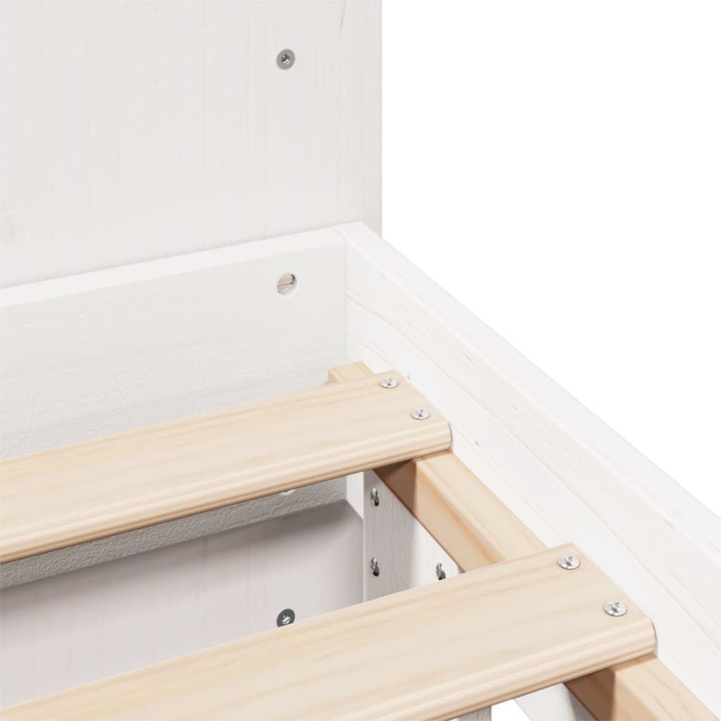 Bed Frame without Mattress White 140x190 cm Solid Wood Pine
