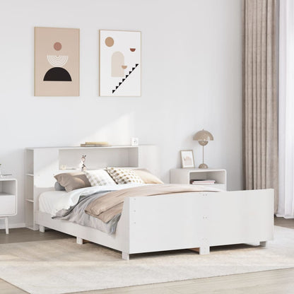 Bed Frame without Mattress White 140x190 cm Solid Wood Pine