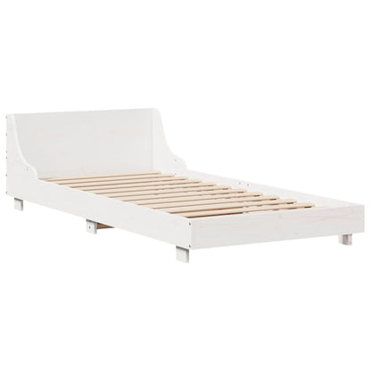 Bed Frame without Mattress White 75x190 cm Small Single Solid Wood Pine