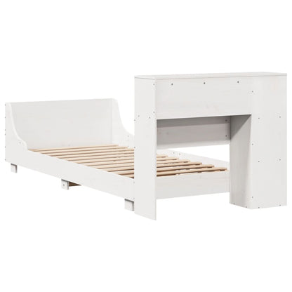 Bed Frame without Mattress White 75x190 cm Small Single Solid Wood Pine