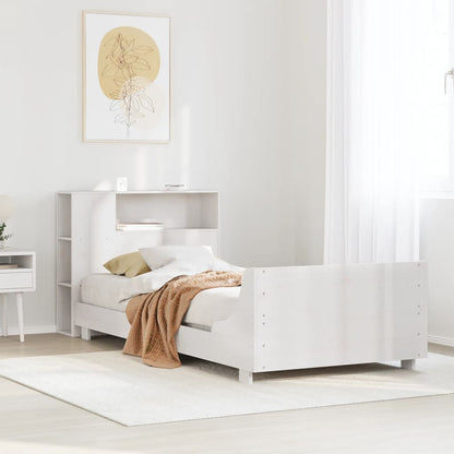 Bed Frame without Mattress White 75x190 cm Small Single Solid Wood Pine