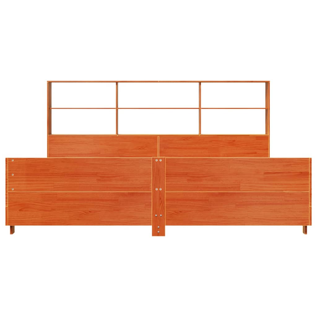 Bed Frame without Mattress Wax Brown 180x200 cm Super King Solid Wood Pine