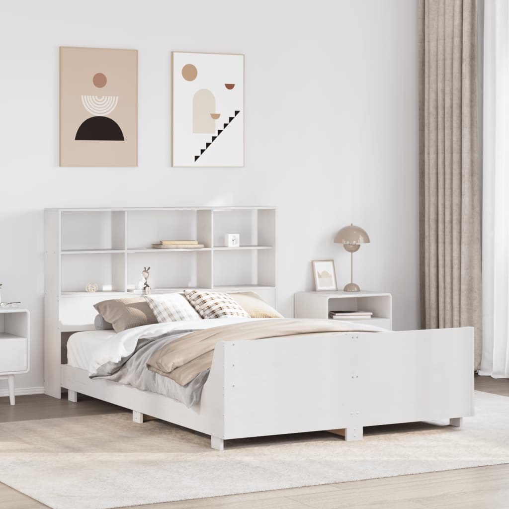 Bed Frame without Mattress White 160x200 cm Solid Wood Pine