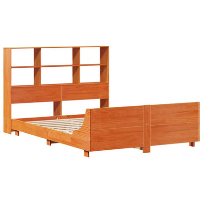 Bed Frame without Mattress Wax Brown 150x200 cm King Size Solid Wood Pine