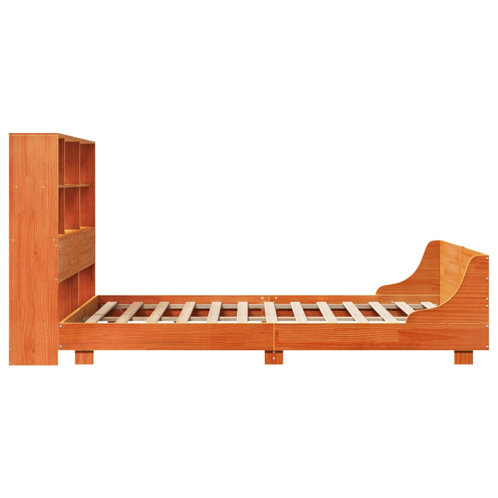 Bed Frame without Mattress Wax Brown 120x200 cm Solid Wood Pine