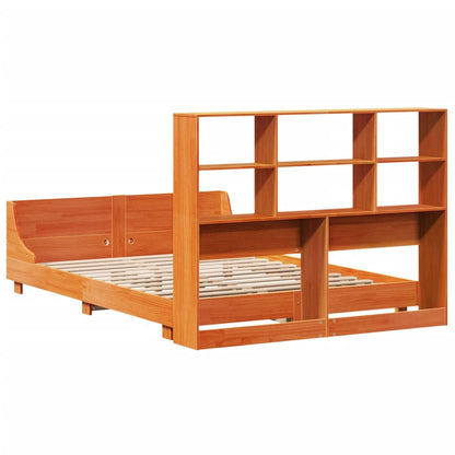 Bed Frame without Mattress Wax Brown 120x190 cm Small Double Solid Wood Pine