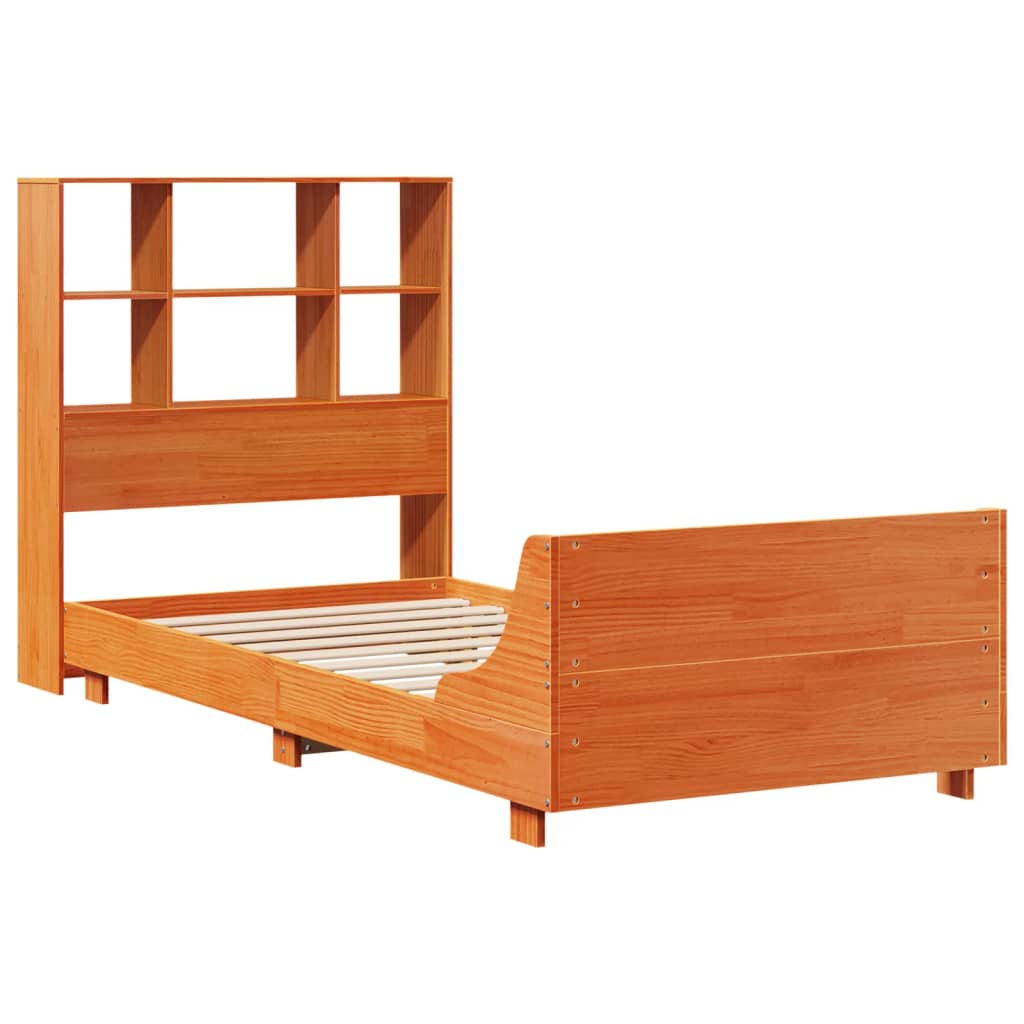 Bed Frame without Mattress Wax Brown 75x190 cm Small Single Solid Wood Pine