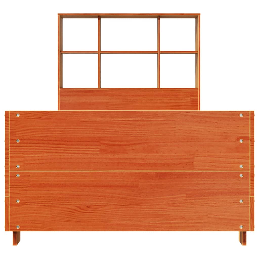 Bed Frame without Mattress Wax Brown 75x190 cm Small Single Solid Wood Pine