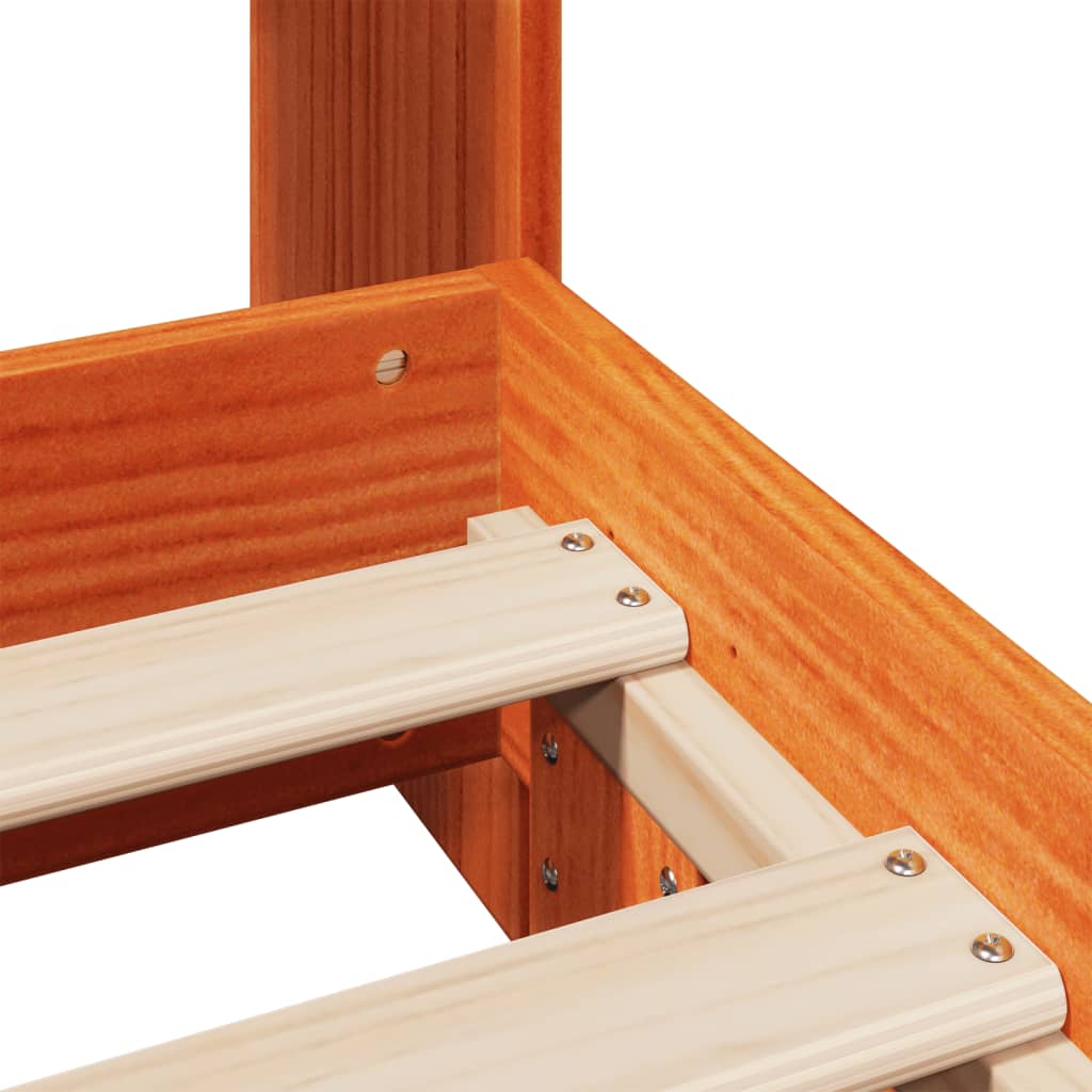 Bed Frame without Mattress Wax Brown 75x190 cm Small Single Solid Wood Pine