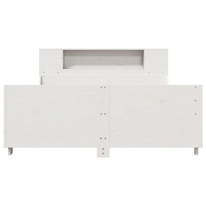 Bed Frame without Mattress White 150x200 cm King Size Solid Wood Pine