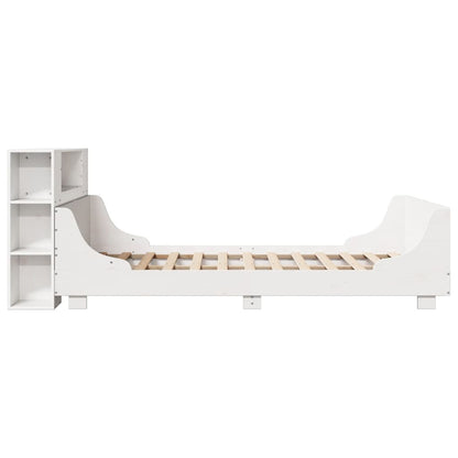 Bed Frame without Mattress White 150x200 cm King Size Solid Wood Pine