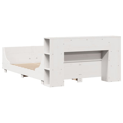 Bed Frame without Mattress White 150x200 cm King Size Solid Wood Pine