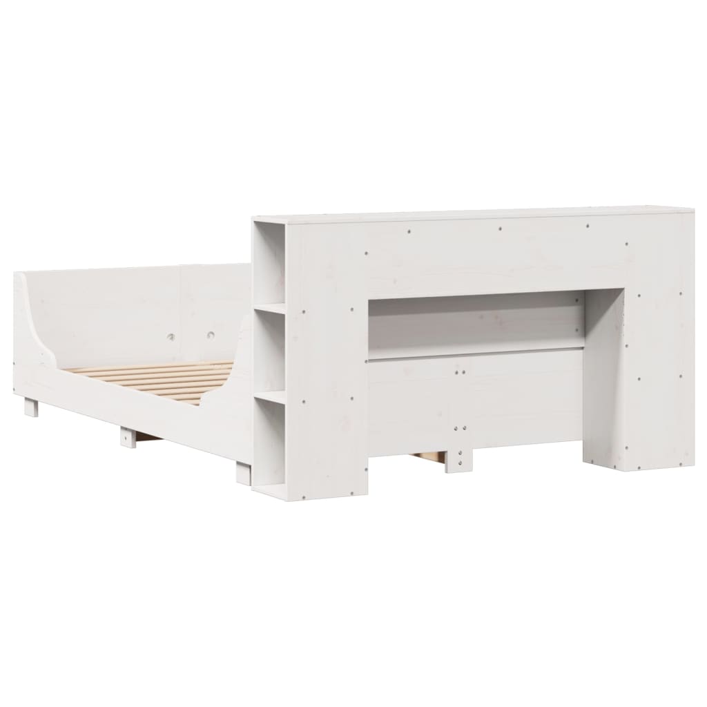Bed Frame without Mattress White 140x200 cm Solid Wood Pine