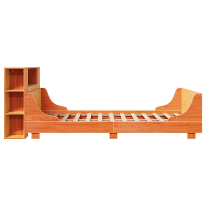 Bed Frame without Mattress Wax Brown 140x200 cm Solid Wood Pine