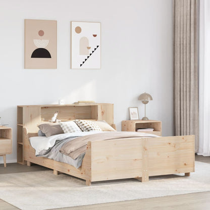 Bed Frame without Mattress 140x190 cm Solid Wood Pine