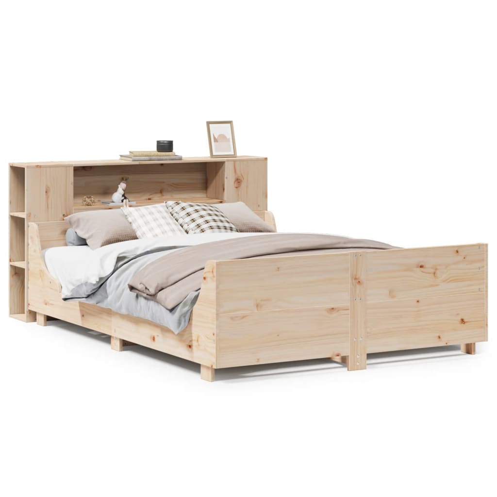 Bed Frame without Mattress 135x190 cm Double Solid Wood Pine