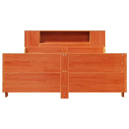 Bed Frame without Mattress Wax Brown 135x190 cm Double Solid Wood Pine