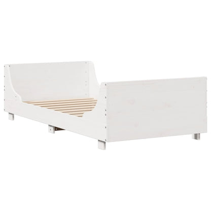 Bed Frame without Mattress White 75x190 cm Small Single Solid Wood Pine