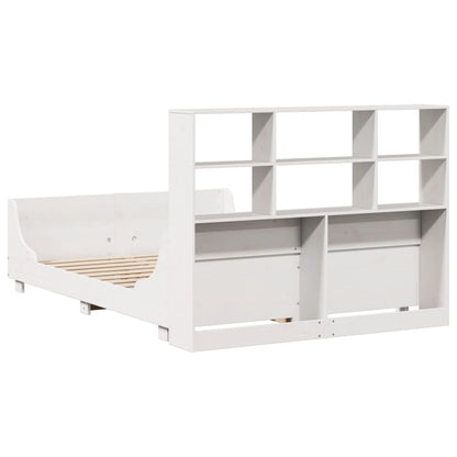Bookcase Bed without Mattress White 160x200 cm Solid Wood