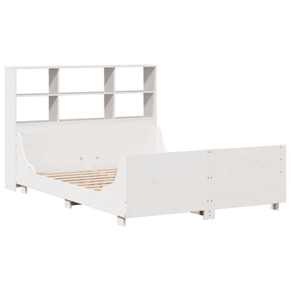 Bookcase Bed without Mattress White 140x200 cm Solid Wood