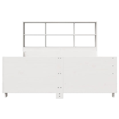 Bookcase Bed without Mattress White 140x200 cm Solid Wood