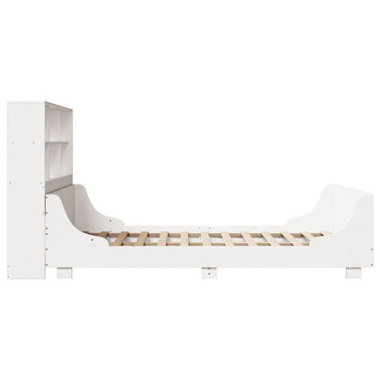 Bookcase Bed without Mattress White 140x200 cm Solid Wood