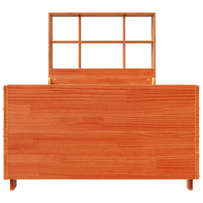 Bookcase Bed without Mattress Wax Brown 100x200 cm Solid Wood