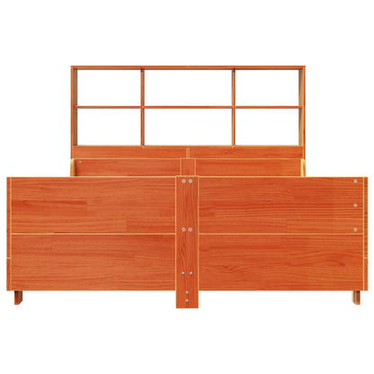 Bookcase Bed without Mattress Wax Brown 135x190 cm Double Solid Wood