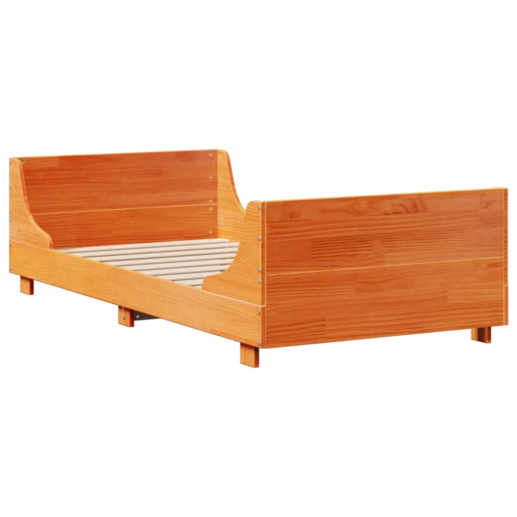 Bookcase Bed without Mattress Wax Brown 75x190 cm Small Single Solid Wood