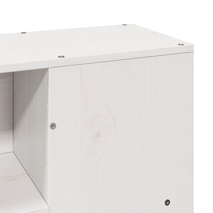 Bookcase Bed without Mattress White 150x200 cm King Size Solid Wood