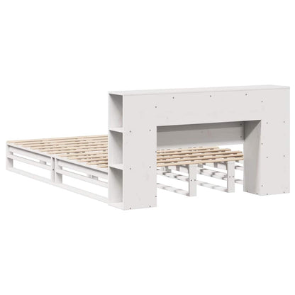 Bookcase Bed without Mattress White 160x200 cm Solid Wood