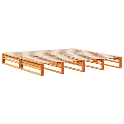Bookcase Bed without Mattress Wax Brown 200x200 cm Solid Wood