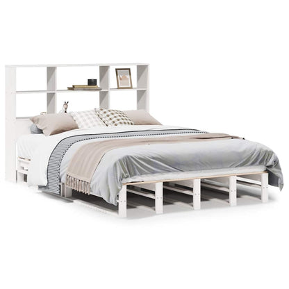 Bookcase Bed without Mattress White 140x200 cm Solid Wood