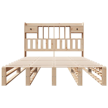 Bookcase Bed without Mattress 140x200 cm Solid Wood Pine