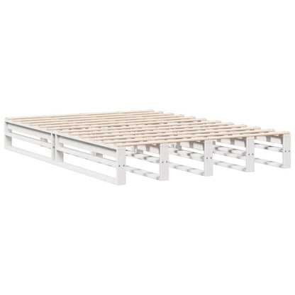 Bookcase Bed without Mattress White 160x200 cm Solid Wood Pine