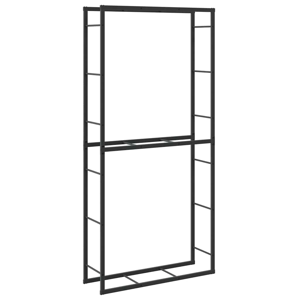 Firewood Rack Black 100x30x209 cm Steel
