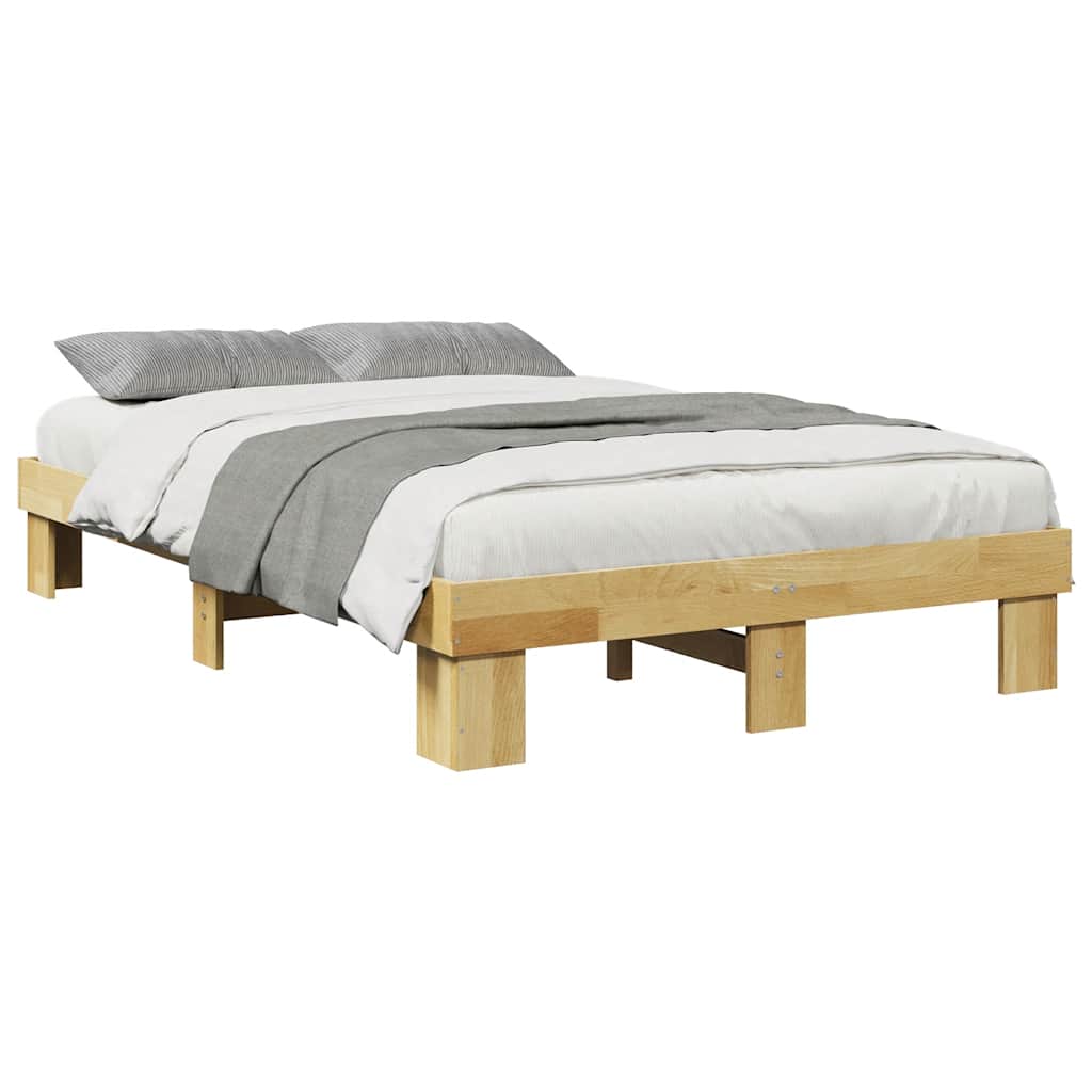 Bed Frame without Mattress 120x200 cm Solid Wood Oak