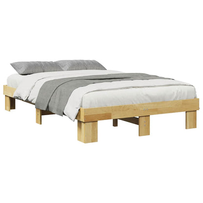 Bed Frame without Mattress 120x200 cm Solid Wood Oak