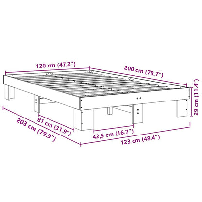 Bed Frame without Mattress 120x200 cm Solid Wood Oak