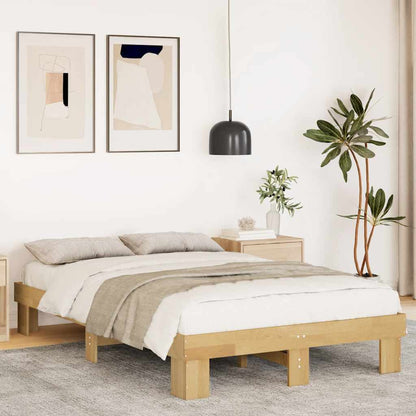 Bed Frame without Mattress 120x200 cm Solid Wood Oak