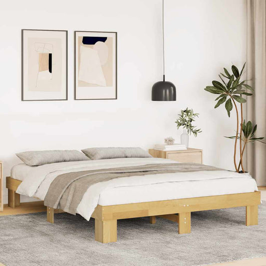 Bed Frame without Mattress 140x200 cm Solid Wood Oak