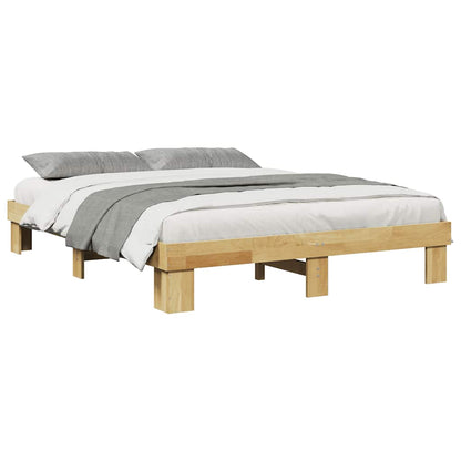 Bed Frame without Mattress 160x200 cm Solid Wood Oak