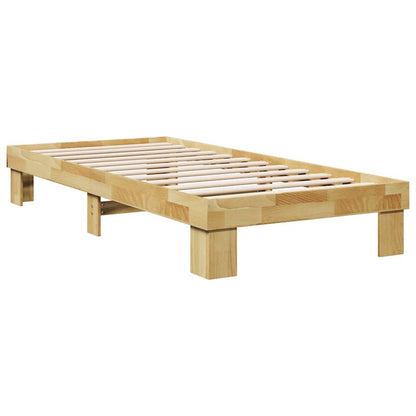 Bed Frame without Mattress 75x190 cm Small Single Solid Wood Oak