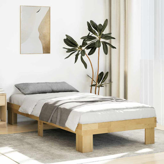 Bed Frame without Mattress 75x190 cm Small Single Solid Wood Oak