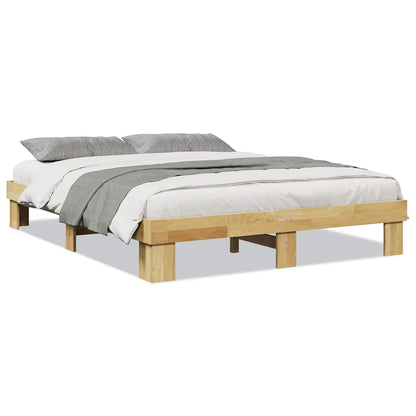 Bed Frame without Mattress 135x190 cm Solid Wood Oak