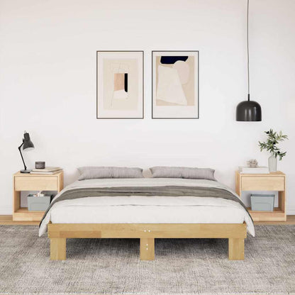Bed Frame without Mattress 140x190 cm Solid Wood Oak